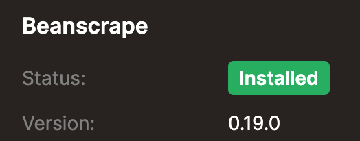 Beanscrape Installed
