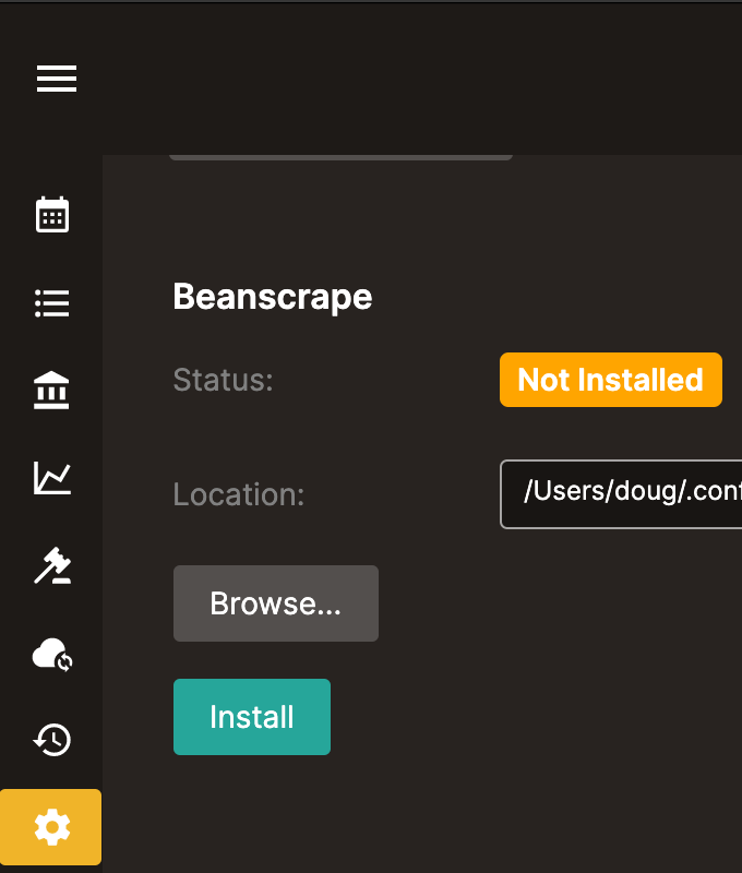 Install Beanscrape