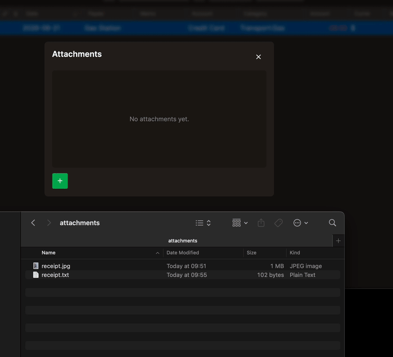 Dropping a file into the attachment dialog