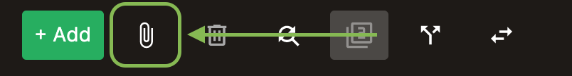 The attachment button on a record